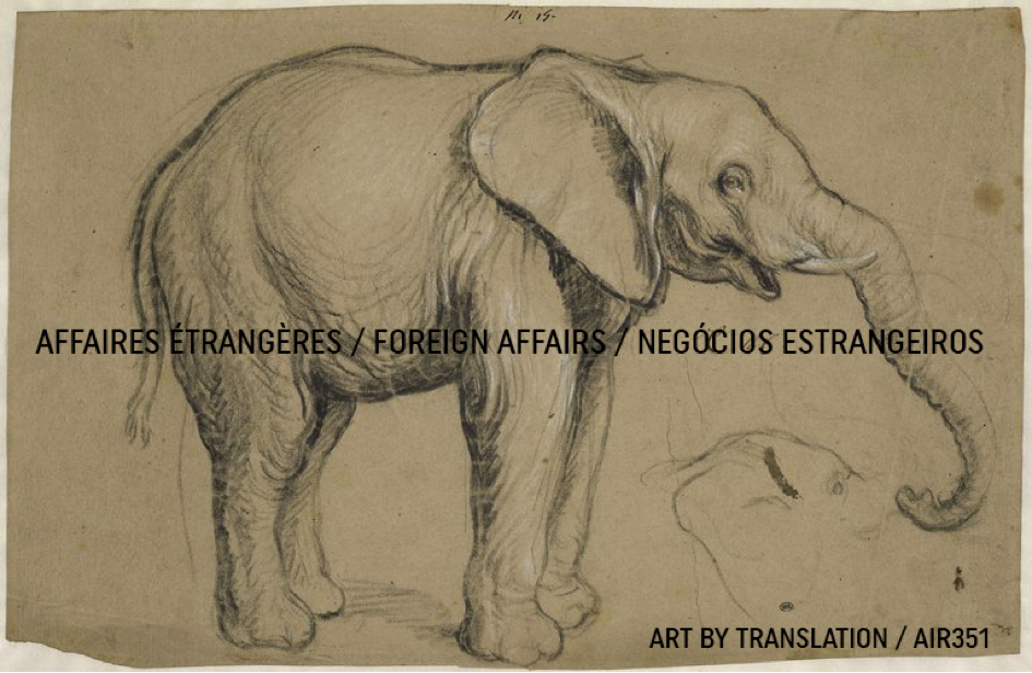 Drawing by Le Brun of the elephant from Congo offered by Alphonse VI, King of Portugal to Louis XIV, King of France in 1664