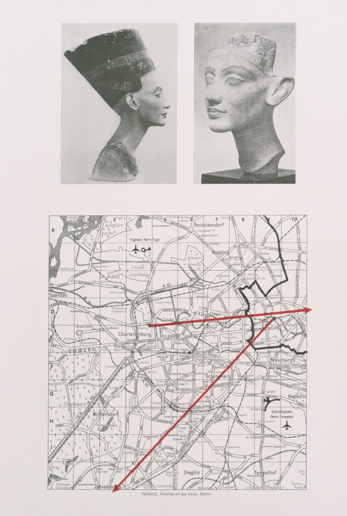 Jean-Christophe Bailly, La XVIII dynastie à Berlin, lithographie sur papier, Atelier Bordas éditeur/Michael Woolworth, 1981.